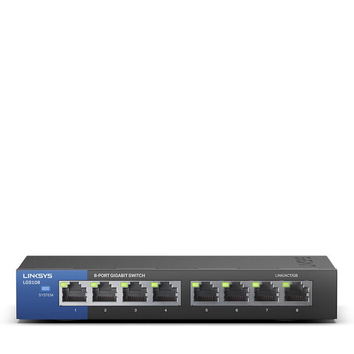 Linksys LGS108-ME-RTL 8-Port Unmanaged Gigabit Ethernet Switch Linksys LGS108-ME-RTL 8-Port Unmanaged Gigabit Ethernet Switch